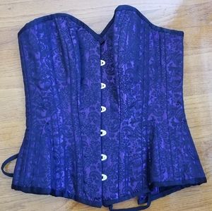 Purple brocade corset 26"